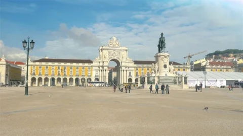 Praca do Comercio – Lisbon, Portugal in 4K Stock Footage 75756944