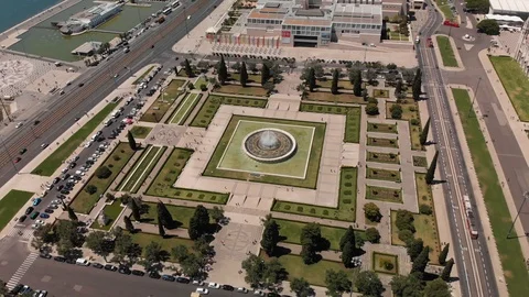 Praça do Império (Empire Square) attractive touristic sights in Lisbon Video stock 107992551