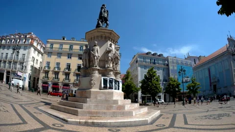 Praça Luís de Camões , Square Stock Footage 160494460