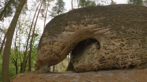 Prachov Rocks Sandstone Formations and Forest Landscape in Bohemian Paradise, Cz Stock Footage 318365982