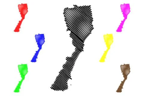 Prachuap Khiri Khan Province map vector.... Stock Illustration