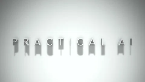Practical ai 3D title animation with shadows on a white background Stock Footage 298004437