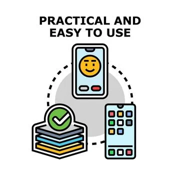 Practical and easy to use app system concept Stock Illustration