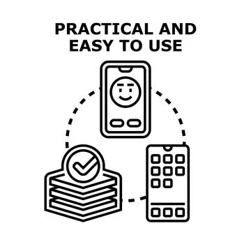 Practical and easy to use app system concept Stock Illustration