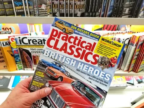 Practical Classics magazine in a hand Stock Photos