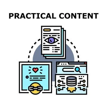 Practical content vector concept developing engaging information Stock Illustration