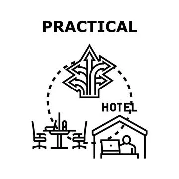 Practical hotel concept offering work and living solutions Stock Illustration
