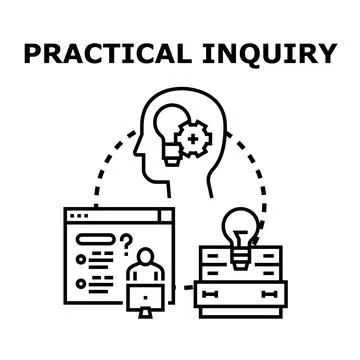 Practical inquiry concept of learning and research Stock Illustration