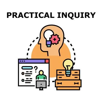 Practical inquiry concept of learning and research Stock Illustration