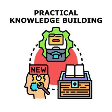Practical knowledge building developing skill education improvement concept Illustrazione stock
