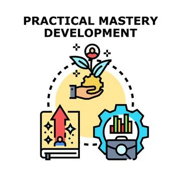 Practical mastery development icon for business growth Stock Illustration