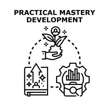 Practical mastery development icon for business growth Stock Illustration