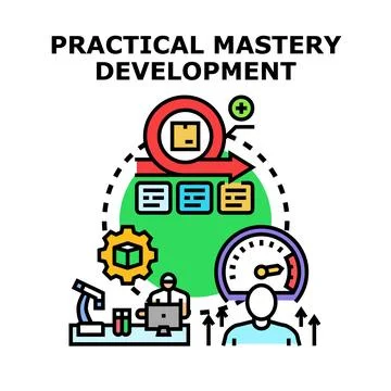 Practical mastery development process achieving professional growth Stock Illustration