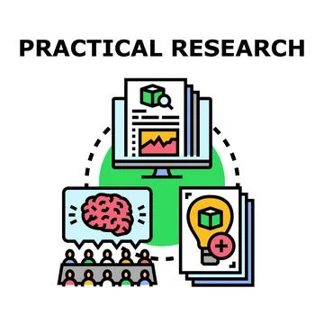 Practical research process planning developing new ideas Stock Illustration