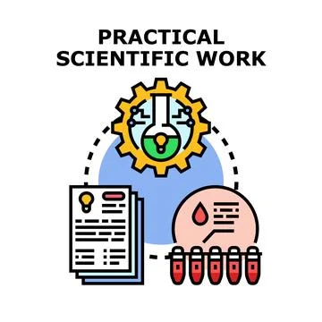 Practical scientific work concept with laboratory research Stock Illustration
