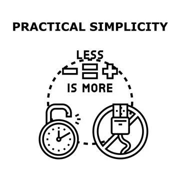 Practical simplicity concept representing minimalism and efficiency Stock Illustration