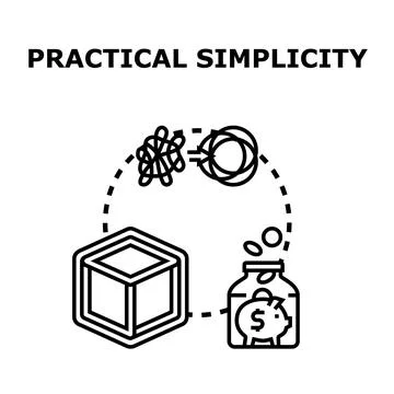Practical simplicity concept simplifying complex problems Stock Illustration