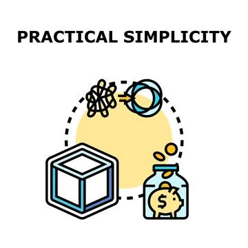 Practical simplicity concept simplifying complex problems Stock Illustration