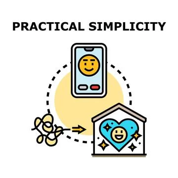 Practical simplicity concept transforming complexity into happiness イラスト素材