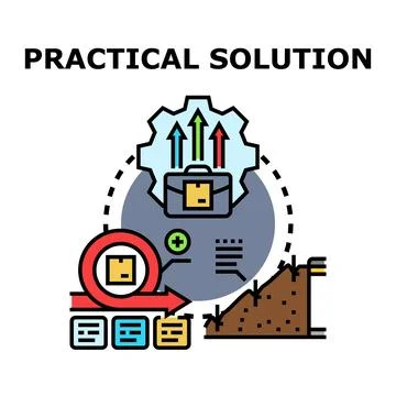Practical solution concept developing business strategy process Illustrazione stock