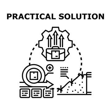 Practical solution concept developing business strategy process Stock Illustration