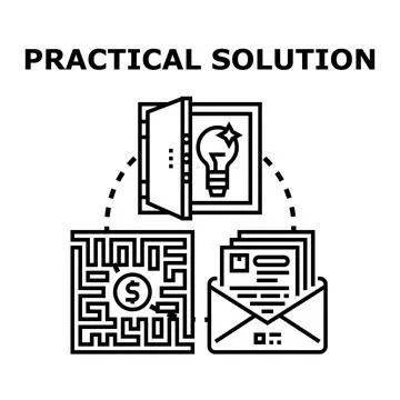 Practical solution finding business challenge problem solving 스톡 일러스트