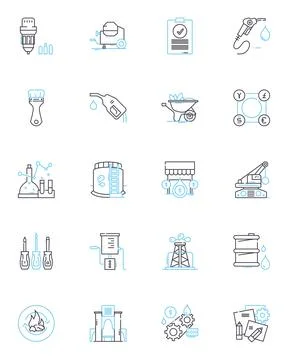 Practical solution linear icons set. Innovation, Efficiency, Streamlining Stock Illustration