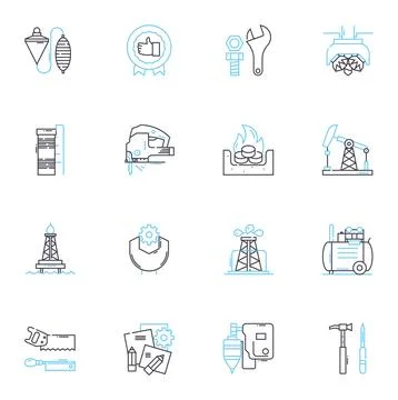 Practical solution linear icons set. Innovation, Efficiency, Streamlining Stock Illustration