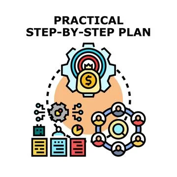 Practical step by step plan for business development strategy Stock Illustration