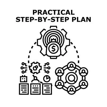 Practical step by step plan for business development strategy Stock Illustration