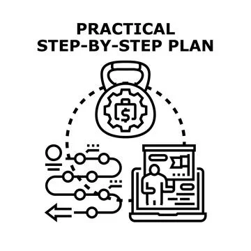 Practical step by step plan concept vector 스톡 일러스트