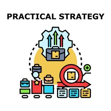 Practical strategy development process for business success Stock Illustration