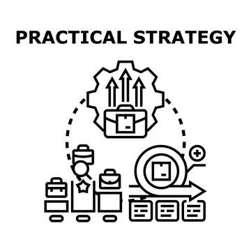 Practical strategy development process for business success Stock Illustration