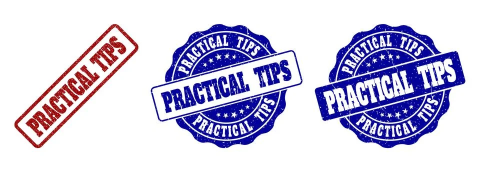 PRACTICAL TIPS Grunge Stamp Seals イラスト素材