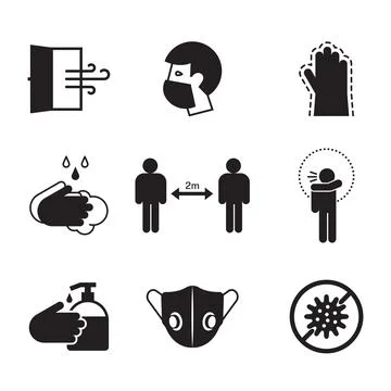 Practical tips for the prevention of COVID19. Stock Illustration