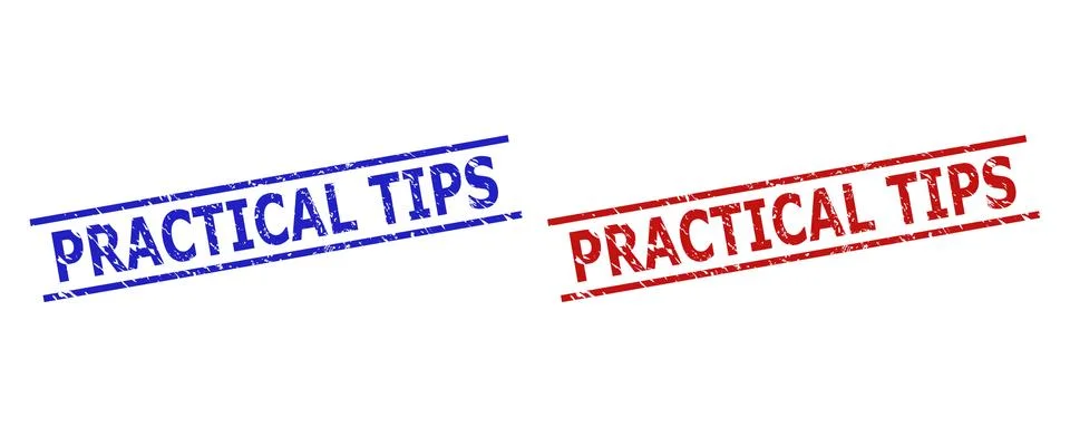 PRACTICAL TIPS Seals with Grunged Texture and Parallel Lines Stock Illustration