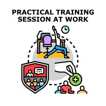 Practical training session at work concept illustration Stock Illustration