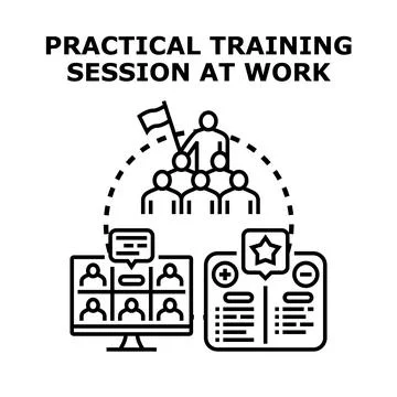 Practical training session at work representing education goal Stock Illustration