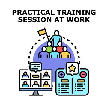 Practical training session at work representing education goal Stock Illustration