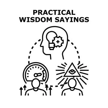 Practical wisdom sayings creating new ideas and knowledge Stock Illustration