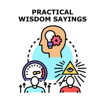 Practical wisdom sayings creating new ideas and knowledge Stock Illustration