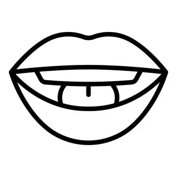 Practice articulation icon outline vector. Mouth animation Illustrazione stock