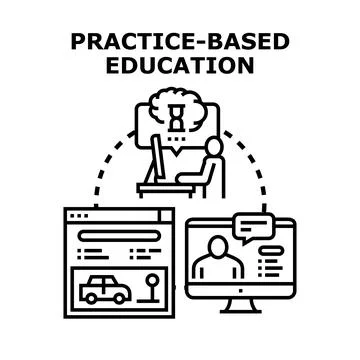 Practice based education process for online skill learning Stock Illustration