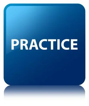 Practice blue square button Stock Illustration