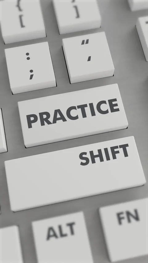 PRACTICE BUTTON PRESSING ON KEYBOARD Vertical Video Stock Footage 302440756