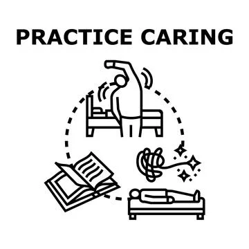 Practice caring for well being and self healing mind Stock Illustration
