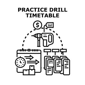 Practice drill timetable planning and scheduling concept Stock Illustration