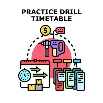 Practice drill timetable planning and scheduling concept イラスト素材