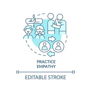Practice empathy turquoise concept icon Illustrazione stock