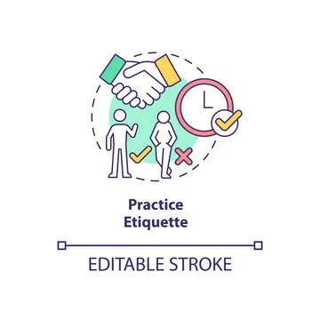 Practice etiquette concept icon Illustrazione stock
